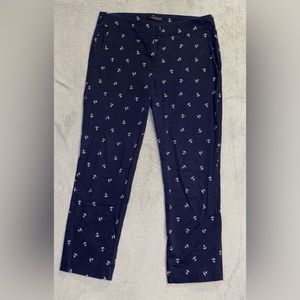 Willi Smith capri dress pants- navy blue with anchors- size:4